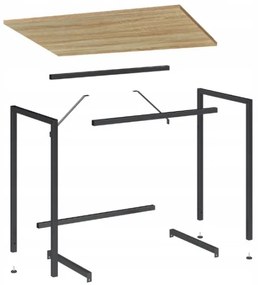 Set do pracovne stôl TAYLOR 80x50 cm dub sonoma + kreslo AVOLA VELVET svetlo modré