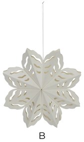 House Doctor Papierová vianočná ozdoba Snowflake White 15 cm – set 4 ks