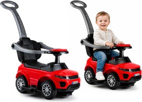 LEAN CARS Jazdítko s tlačnou rukoväťou 614W, červené