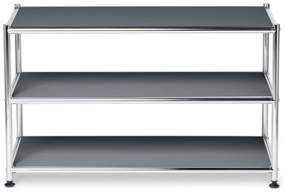 Kovový konferenčný stolík »CN3«, otvorený, sivý