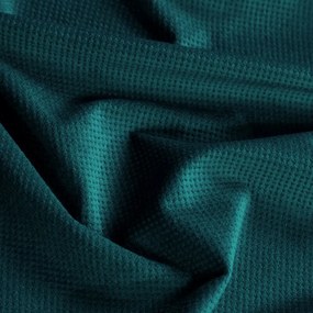 Dekorstudio Zamatový záves MEGI s volánmi v tmavotyrkysovej farbe na dekoračné kolieska