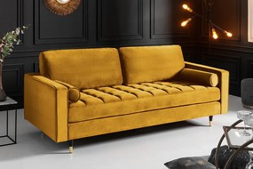 Pohovka COZY VELVET 220 cm horčicovo žltý zamat