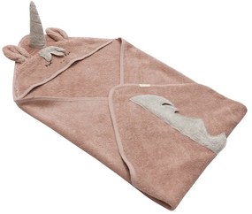 Ružová bavlnená detská osuška s kapucňou 75x75 cm Unicorn – Kindsgut