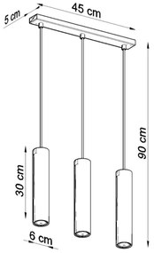 Sollux SL.0329 - Luster na lanku LAGOS 3 3xGU10/10W/230V čierna