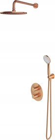 Podomietková Termostatická Sprchová Stĺpka, Brúsená Meď