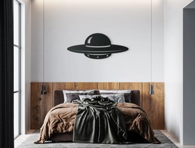 drevko Drevená nálepka na stenu UFO Rozmer obrazu: 18,5 x 44,5 cm, Farba dekorácie: Čierna