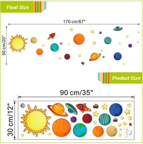 Samolepka na stenu "Slnečná sústava 2" 50x170cm