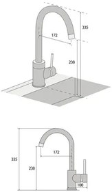 Kuchynská batéria Concept BDG3334dg tmavosivá