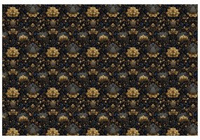 Samolepiaca fototapeta zlaté kvety na tmavom pozadí