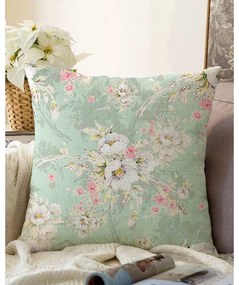 Zelená obliečka na vankúš s prímesou bavlny Minimalist Cushion Covers Blossom, 55 x 55 cm