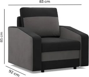 Kreslo ORION sivé / biele