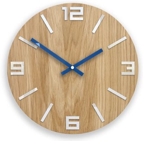 Nástenné hodiny Arabic Wood hnedo-modré