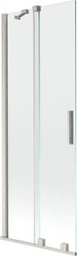 Mexen Velar, 2-krídlová posuvná vaňová zástena 75 x 150 cm, 8mm číre sklo, brúsená oceľ, 896-075-000-01-97
