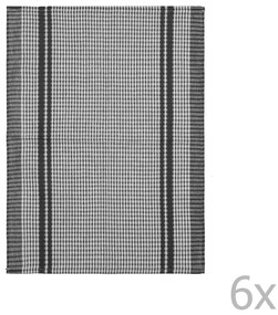Súprava 6 čiernych bavlnených utierok Tiseco Home Studio Waffle, 50 × 70 cm