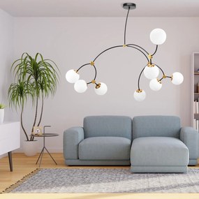 Toolight Toolight, stropné svietidlo 8xG9 APP1673-8CP, čierna-zlatá, OSW-05869