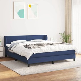 Posteľný rám boxspring s matracom modrý 180x200 cm látka 3126107