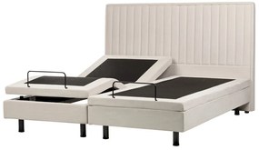 Polohovateľná čalúnená posteľ 180 x 200 cm béžová DUKE II Beliani