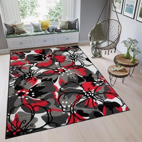 Kusový koberec PP Veľké kvety červený 160x220cm