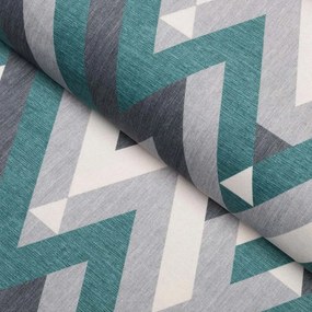 Biante Zamatový štvorcový obrus Tamara TMR-026 Zeleno-sivý designový cik-cak 60x60 cm