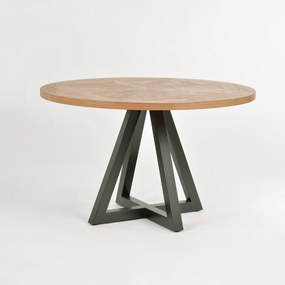 Jedálenský stôl Indus 125 cm z masívu dub prírodný/grafit