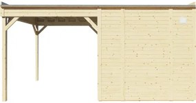 Drevený záhradný domček Bertilo Cubo 2 prírodný 449x234 cm