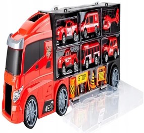 Nákladné hasičské auto s vozidlami kamión