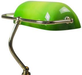 Inteligentná stolná lampa mosadz s zeleným sklom vrátane Wifi P45 - Banker