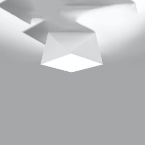 Stropné svietidlo Hexa, 1x biele plastové tienidlo, (biely plast), (25 cm)