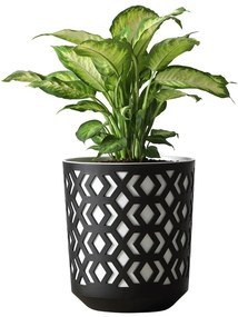 PLASTOVÝ KVETINÁČ ETNIC 20X19 CM ČIERNA
