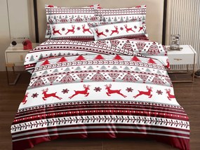 Obliečky z mikrovlákna JELEŇ A VLOČKA červené