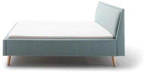 Modrá/sivá čalúnená dvojlôžková posteľ s úložným priestorom s roštom 180x200 cm Frieda – Meise Möbel