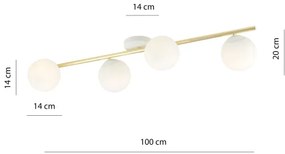 Stropné svietidlo SPLENDI 4xE14/10W/230V biela/zlatá