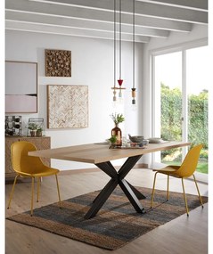 Jedálenský stôl v dekore dubového dreva Kave Home, 200 x 100 cm