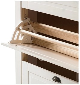 Biela výklopná skrinka na topánky z borovicového dreva Toby – Støraa