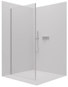 Cerano Porte, sprchová zástena ku sprchovému kútu 80x195 cm, 8mm číre sklo, chrómový profil, CER-CER-413426