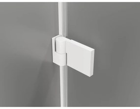 Mexen Lunar-B, výklopný sprchový kút ľavý 100 x 70 cm, 8mm číre sklo, biely profil, 832-100-070-20-00-L