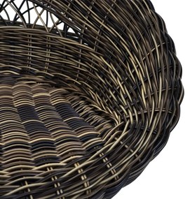 2x Barová stoličkaHWC-G26, polyratan / chróm - hnedá