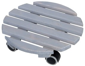 Drevený pojazdný podstavec pod kvetináč ø 29 cm (výška 8 cm) Indoor – Esschert Design