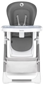 Lionelo - Detská jedálenská stolička LINN PLUS biela/šedá