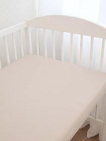 Jersey plachta do postieľky s elastanom Deluxe 70 × 140 cm – prírodná