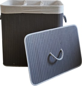 TRENDIE Bambusový kôš na prádlo 150l šedý + DARČEK