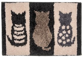 Béžová kúpeľňová predložka s mačičkami Cats - 59*39*1 cm