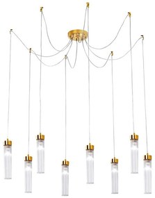 Kolarz 6009.30830 - Luster na lanku RAGGIO 8xE14/25W/230V pavúk 24K zlatý