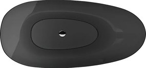 Besco Voľne stojaca vaňa zo syntetickej živice Xara 160 Carbon Grey BESCO-Typ výpuste: Click-Clack štandard, chróm