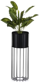 KOVOVÝ KVETINÁČ SO STOJANOM GLAM 55X20 CM ČIERNA