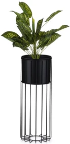 KOVOVÝ KVETINÁČ SO STOJANOM GLAM 55X20 CM ČIERNA