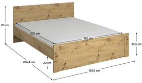 Manželská posteľ 160 DORIS (dub artisan). Vlastná spoľahlivá doprava až k Vám domov. 1091599