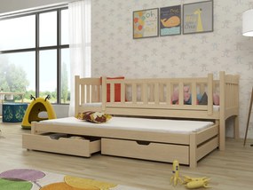 Detská posteľ 90 x 200 cm Amalia (s roštom a úl. priestorom) (borovica). Vlastná spoľahlivá doprava až k Vám domov. 1013108