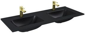 Elita Skappa Duo, nábytkové umývadlo 120,8x46x1,8 cm, čierna matná, ELT-146075