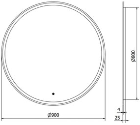 Mexen Gobi, LED okrúhle kúpeľňové zrkadlo s podsvietením 90 cm, 6000K, ochrana proti zahmlievaniu, 9801-090-090-611-00